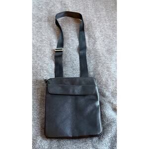 Zara Man Bag Crossbody Men’s Black Genuine Leather Silver Hardware Minimalist